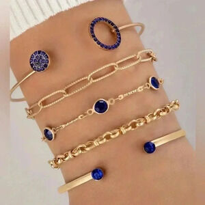 5 pcs thin link chain bracelet